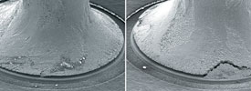 Figure 1. Fillet lifting (left), and fillet lifting with cracking (right)